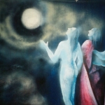 Pittura su muro: inferno, purgatorio e paradiso